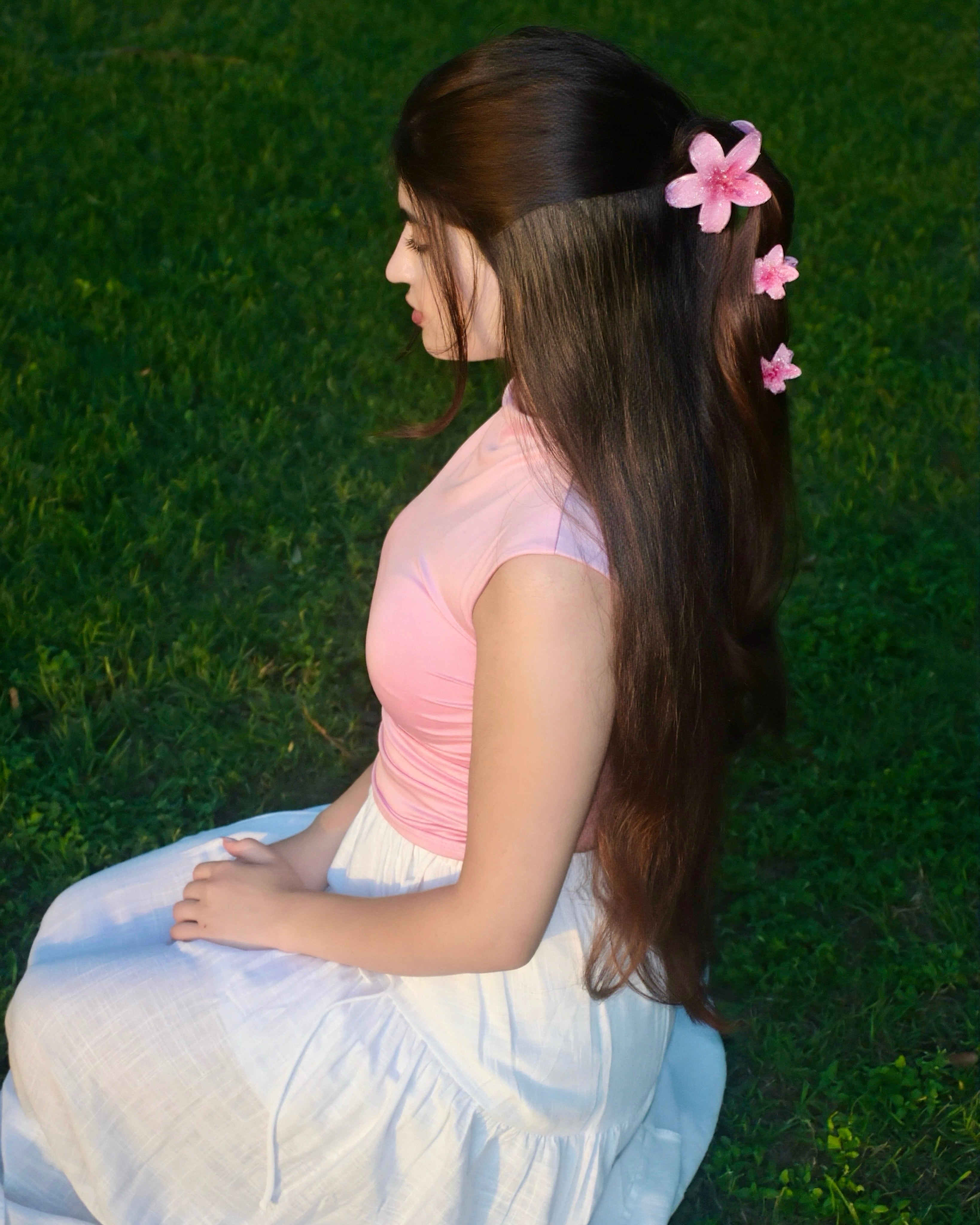 Rhinestoned Hawaiian Hair Clips