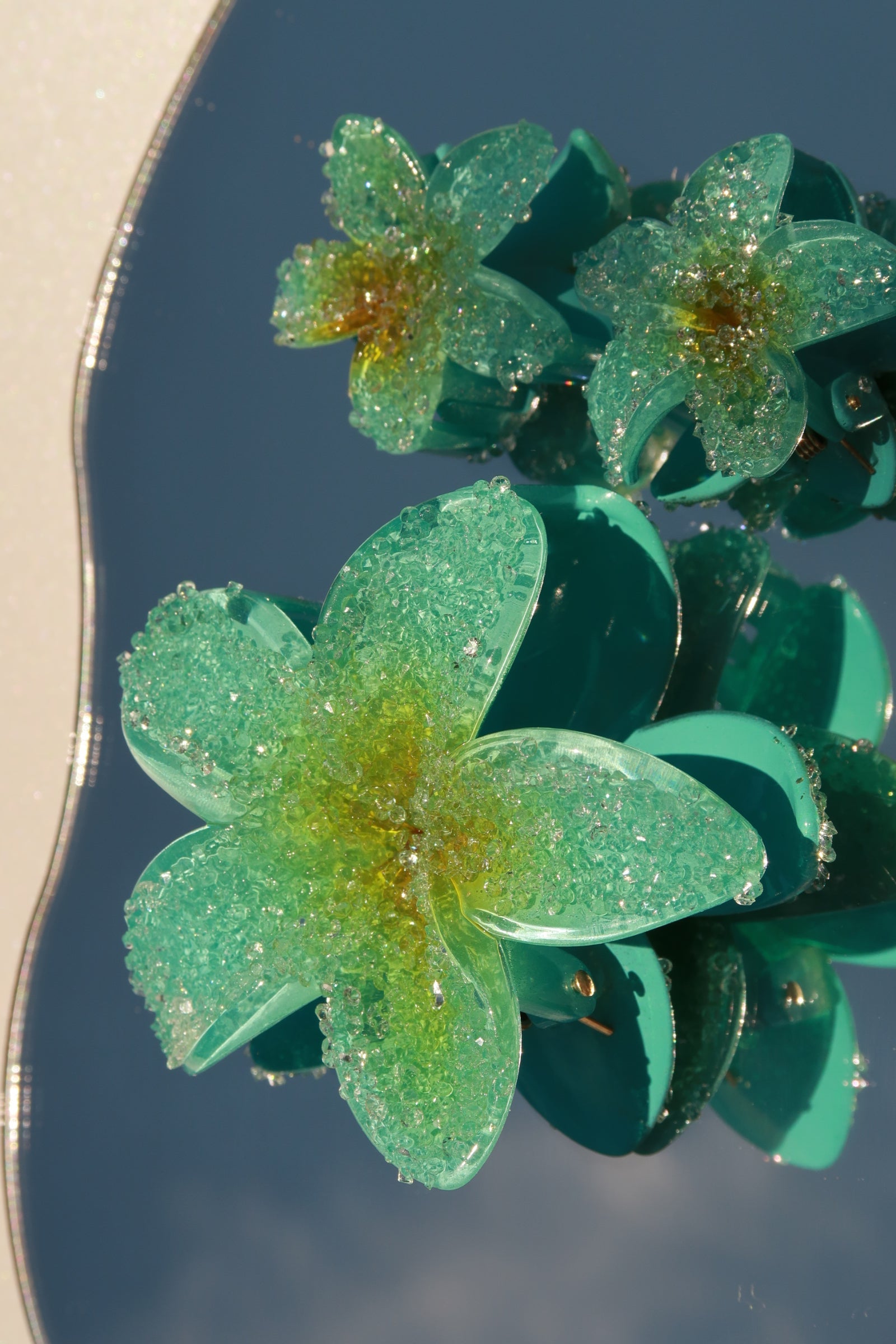 Rhinestoned Hawaiian Hair Clips