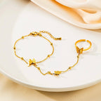 8K Gold Plated Hand Chain Bracelet