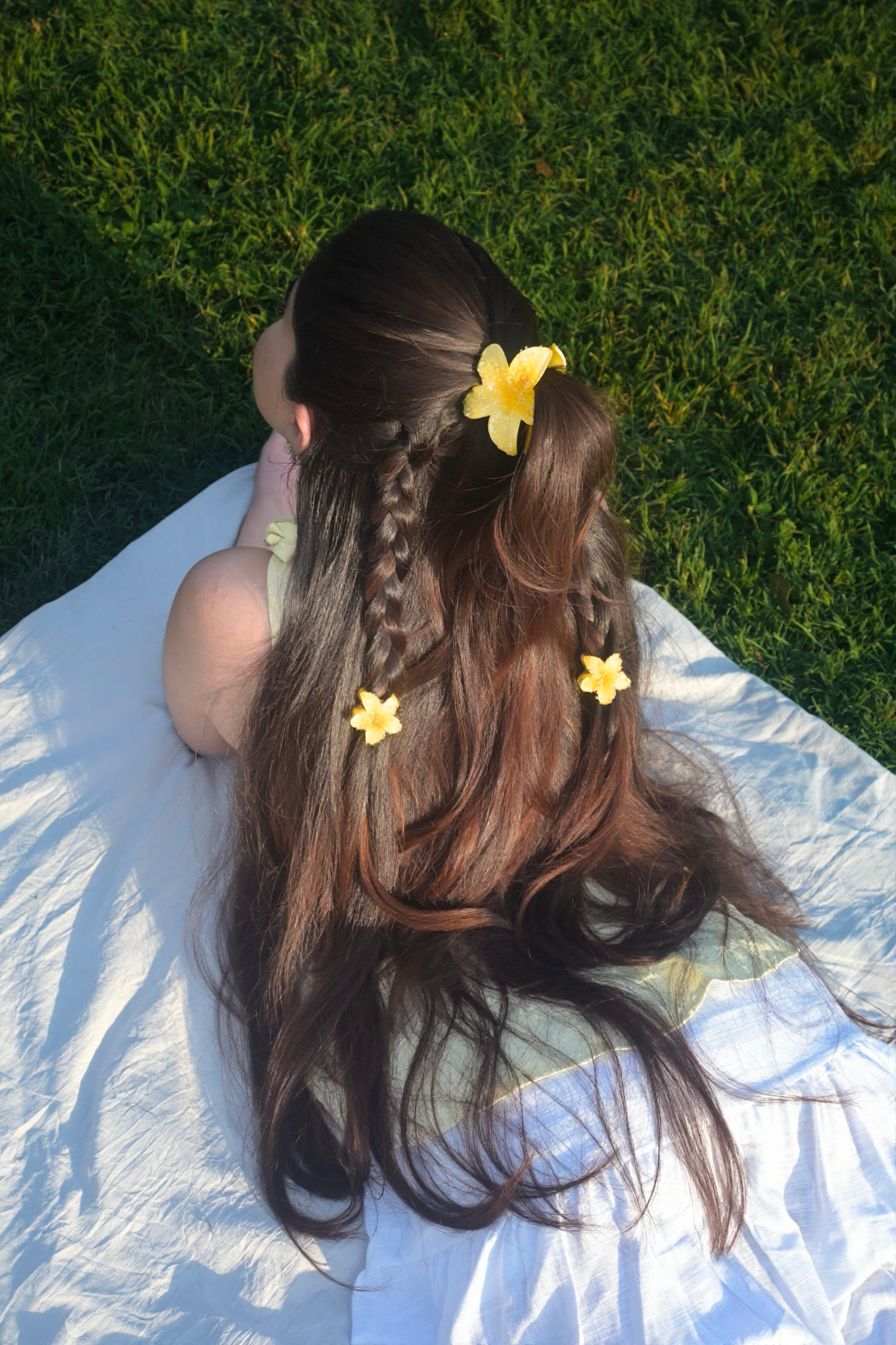 Rhinestoned Hawaiian Hair Clips