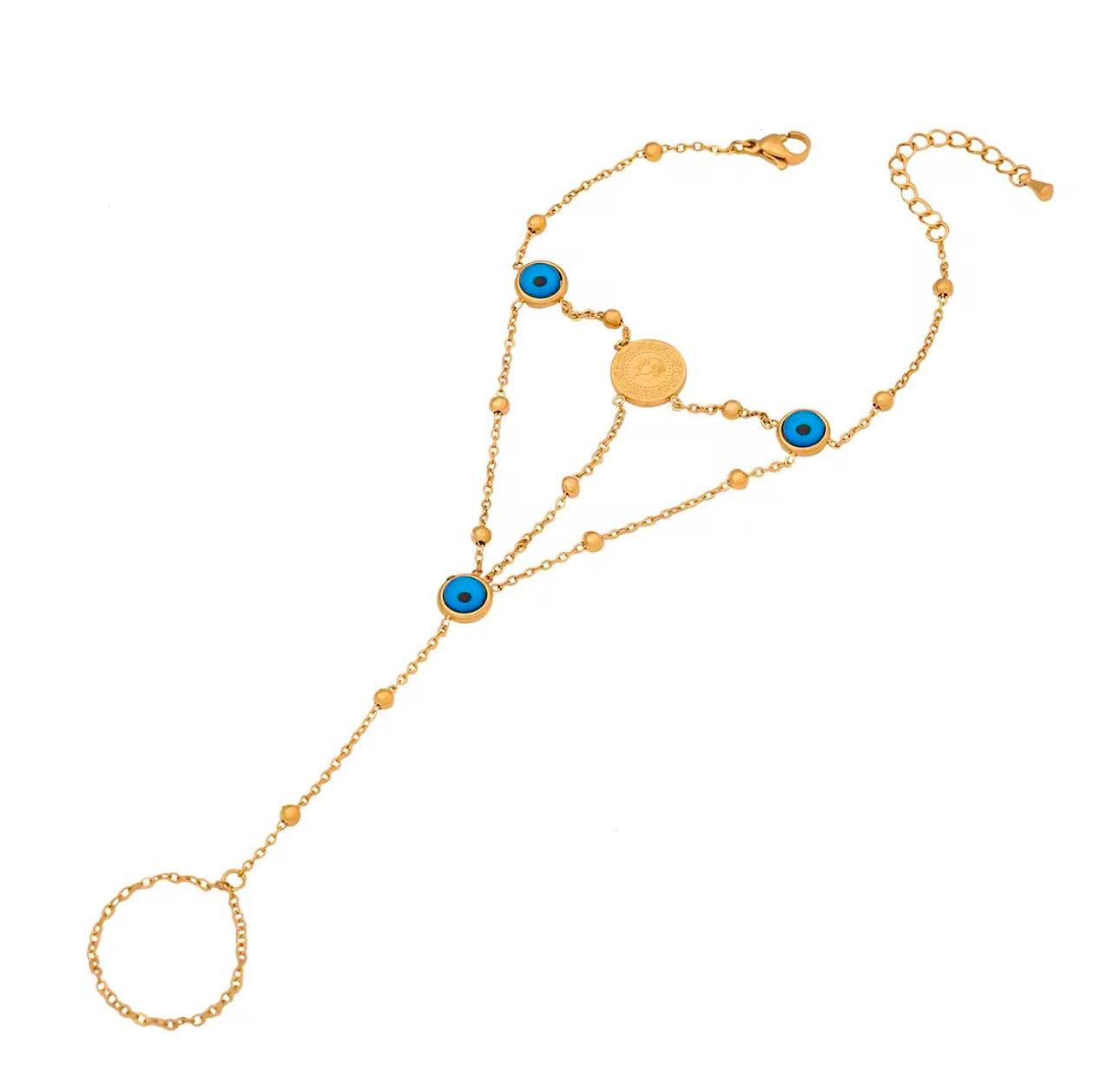 18k Gold Plated Hand Chain Bracelet