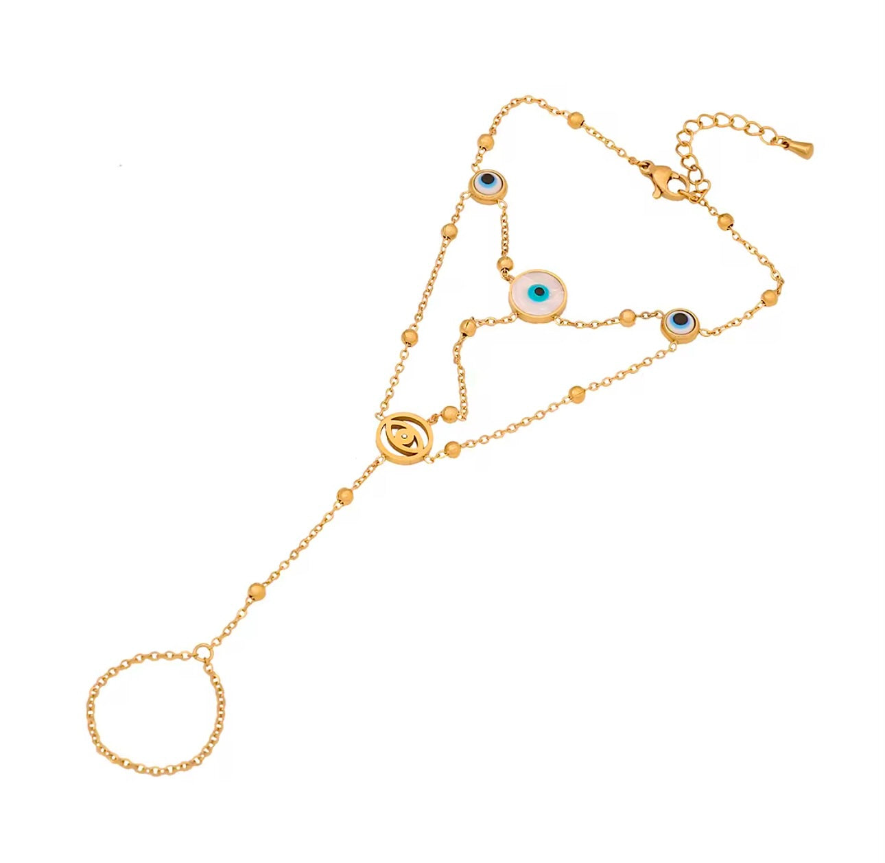 18k Gold Plated Hand Chain Bracelet