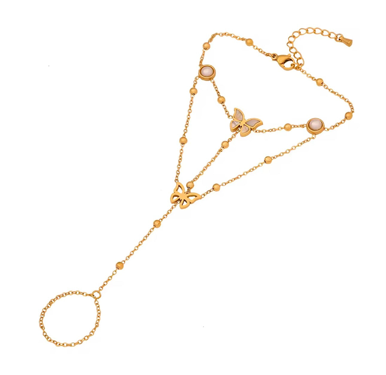 18k Gold Plated Hand Chain Bracelet